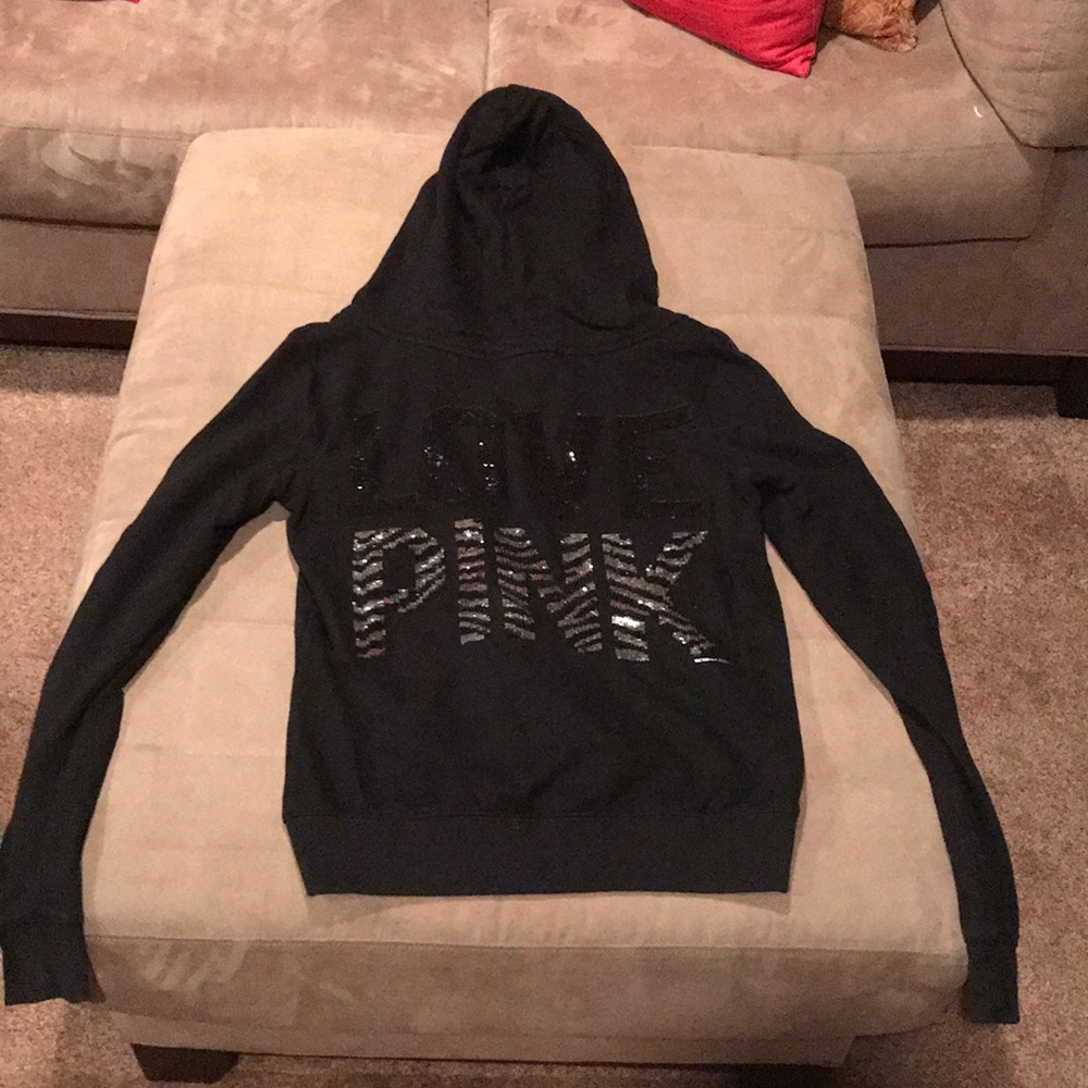PINK blinged zip hoodie